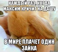 Каждый раз, когда Максим кричит на Дашу В мире плачет один зайка