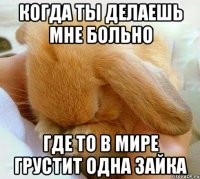 когда ты делаешь мне больно где то в мире грустит одна зайка