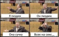 Я пиздюк Он пиздюк Она сучка Всех на секс...