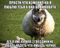 ПРОСТИ ЧТО ИЗМЕНИЛ НО Я ЛЮБЛЮ ТЕБЯ А ОНА НЕ ВИНОВАТА АГА Я УЖЕ КУПИЛА 2 ГВОЗДИКИ,НЕ ЗАБУДЬ НАДЕТЬ ЧТО-НИБУДЬ ЧЕРНОЕ