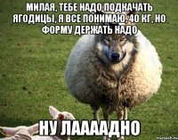 Милая, тебе надо подкачать ягодицы, я все понимаю, 40 кг, но форму держать надо Ну лаааадно