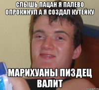 Слышь пацан я палево опрокинул а я создал кутейку Марихуаны пиздец валит