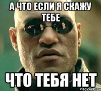 А что если я скажу тебе что тебя нет