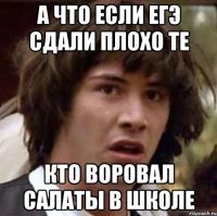 а что если егэ сдали плохо те кто воровал салаты в школе