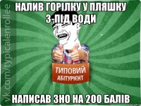 налив горілку у пляшку з-під води написав зно на 200 балів