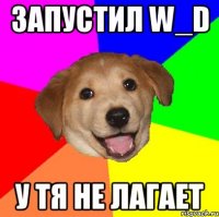 Запустил W_D у тя не лагает