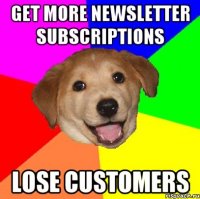 Get more newsletter subscriptions Lose customers