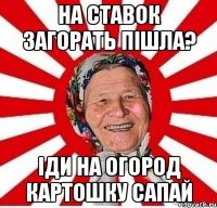 На ставок загорать пішла? Іди на огород картошку сапай