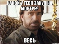 Какой у тебя закуп на мортре? весь