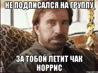 Не подписался на группу За тобой летит Чак Норрис