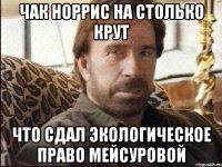 Чак Норрис на столько крут что сдал экологическое право Мейсуровой