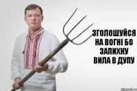 Зголошуйся на вогні бо запихну вила в дупу