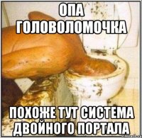опа головоломочка похоже тут система двойного портала
