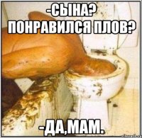 -Сына? Понравился плов? -Да,мам.
