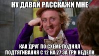 Ну давай расскажи мне Как друг по схеме поднял подтягивания с 12 на 27 за три недели