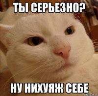 Ты серьезно? Ну нихуяж себе