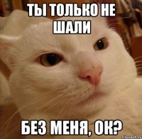 ты только не шали без меня, ок?