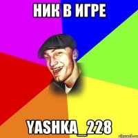 Ник в игре Yashka_228