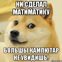 ни сделал матиматику большы кампютар не увидишь!