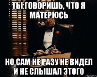 ты говоришь, что я матерюсь но сам не разу не видел и не слышал этого