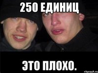 250 единиц это плохо.