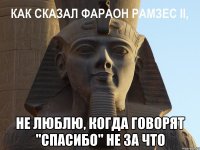  не люблю, когда говорят "спасибо" не за что