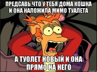 Предсавь что у тебя дома кошка и она наложила мимо туалета А туолет новый и она прямо на него