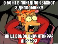 о Боже в понеділок захист 3 дипломних!! як це всьоо вивчитии??? як?????