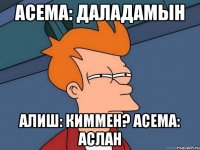 Асема: Даладамын Алиш: киммен? Асема: Аслан