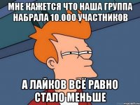 мне кажется что наша группа набрала 10.000 участников а лайков всё равно стало меньше