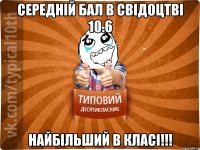 Середній бал в свідоцтві 10.6 Найбільший в класі!!!