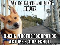 Катя Самбука в плей листе очень многое говорит об авторе если чесно))