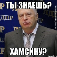 Ты знаешь? Хамсину?