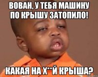 Вован, у тебя машину по крышу затопило! Какая на х**й крыша?