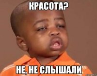 Красота? Не, не слышали