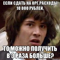 Если сдать на орг.расходы 10 000 рублей, то можно получить в 3 раза больше?