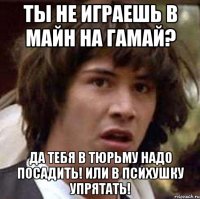 Ты не играешь в майн на Гамай? Да тебя в тюрьму надо посадить! Или в психушку упрятать!