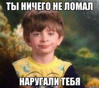 Ты ничего не ломал наругали тебя