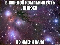 в каждой компании есть шлюха по имени ваня