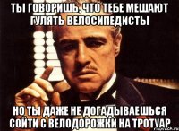 Ты говоришь, что тебе мешают гулять велосипедисты Но ты даже не догадываешься сойти с велодорожки на тротуар