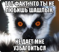 тот факт, что ты не любишь шашлык, не дает мне узбагоиться