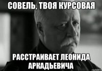 Совель, твоя курсовая расстраивает Леонида Аркадьевича