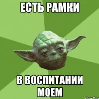 Есть рамки в воспитании моем