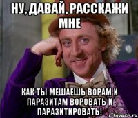 Ну, давай, расскажи мне как ты мешаешь ворам и паразитам воровать и паразитировать!