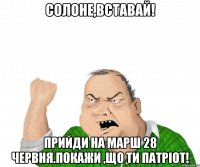 Солоне,вставай! Прийди на марш 28 червня.Покажи ,що ти патріот!