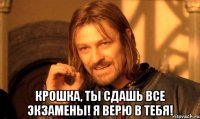  крошка, ты сдашь все экзамены! я верю в тебя!