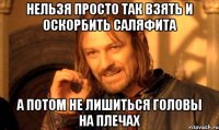 нельзя просто так взять и оскорбить саляфита а потом не лишиться головы на плечах