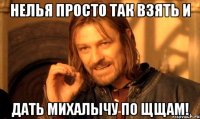 Нелья просто так взять и Дать Михалычу по щщам!