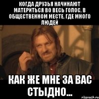 когда друзья начинают материться во весь голос, в общественном месте, где много людей как же мне за вас стыдно...