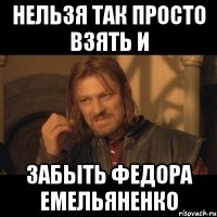 Нельзя так просто взять и забыть федора емельяненко